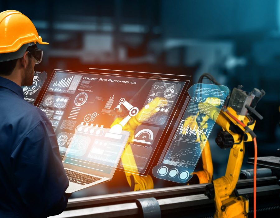 Smart industry robot arms for digital factory production technol